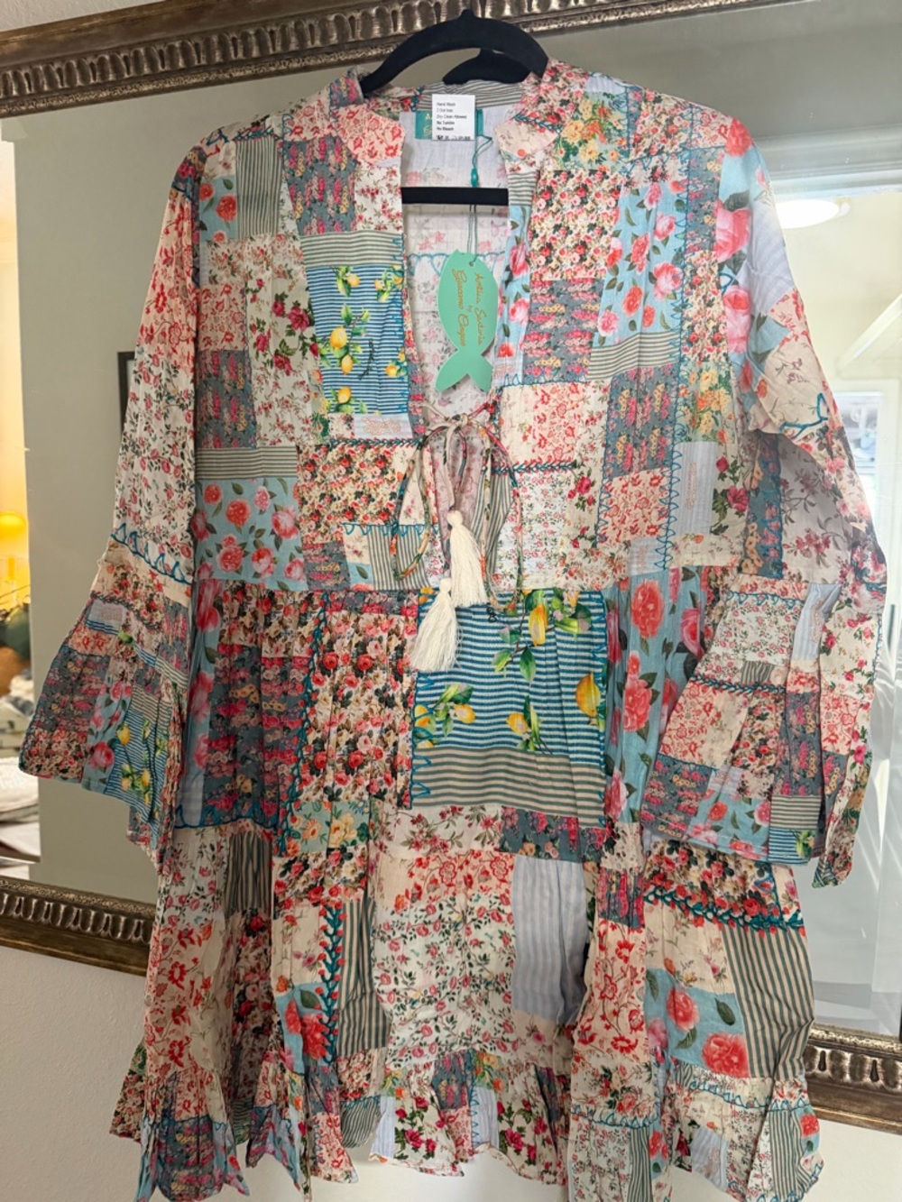 Antica Sartoria 2026 Patchwork Floral Mini Dress in Multicolor O/S NWT - Picture 2 of 4